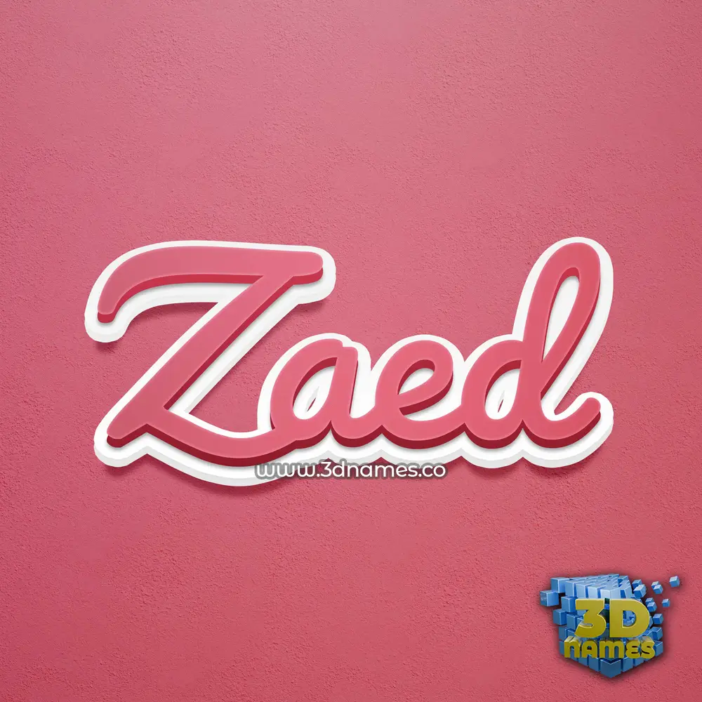 zaed in Red Scribble style - 3D name wallpaper