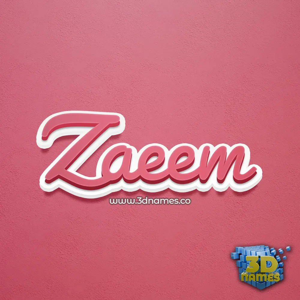 zaeem in Red Scribble style - 3D name wallpaper