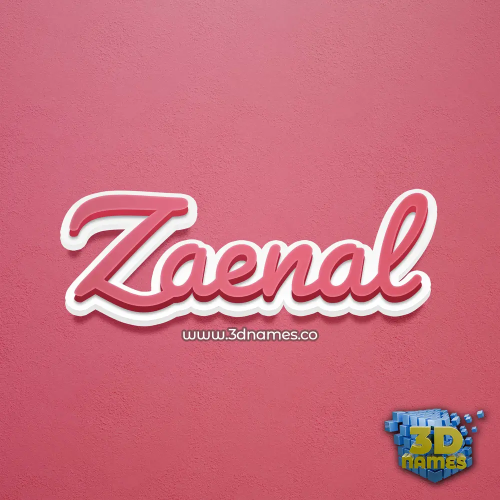zaenal in Red Scribble style - 3D name wallpaper