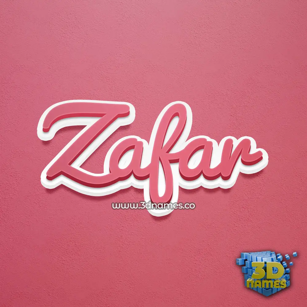 zafar in Red Scribble style - 3D name wallpaper