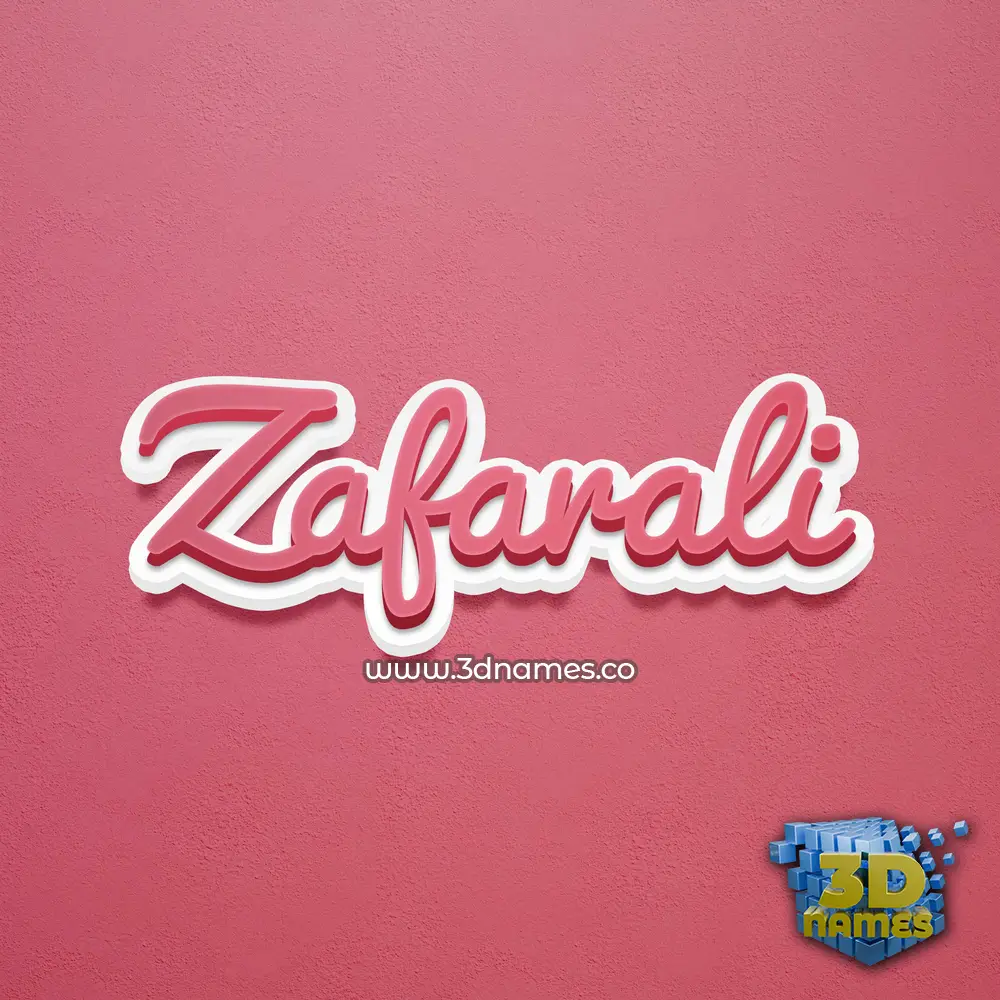 zafarali in Red Scribble style - 3D name wallpaper
