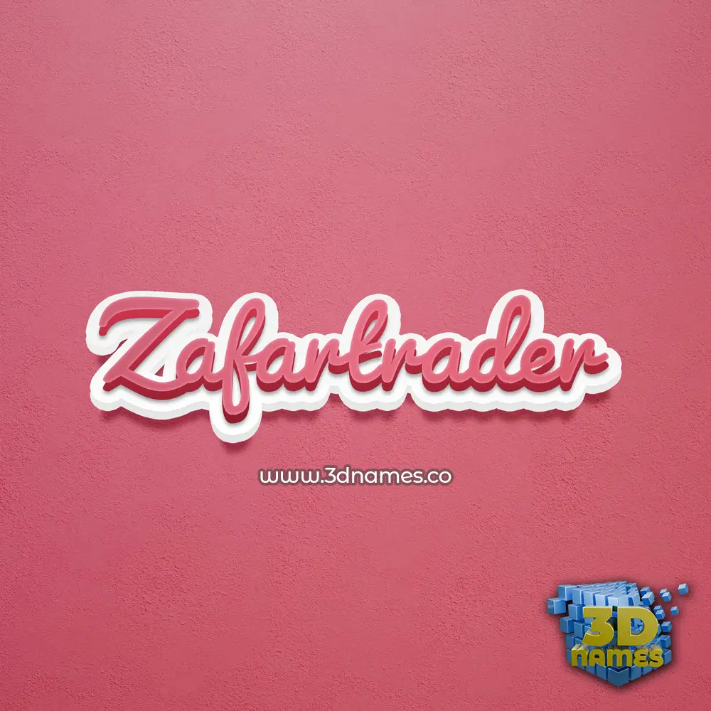 zafartrader in Red Scribble style - 3D name wallpaper