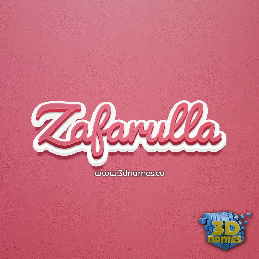 zafarulla in Red Scribble style - 3D name wallpaper