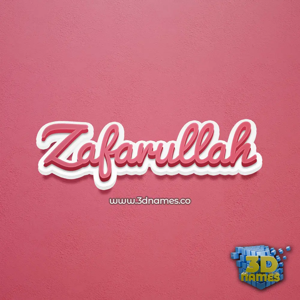 zafarullah in Red Scribble style - 3D name wallpaper