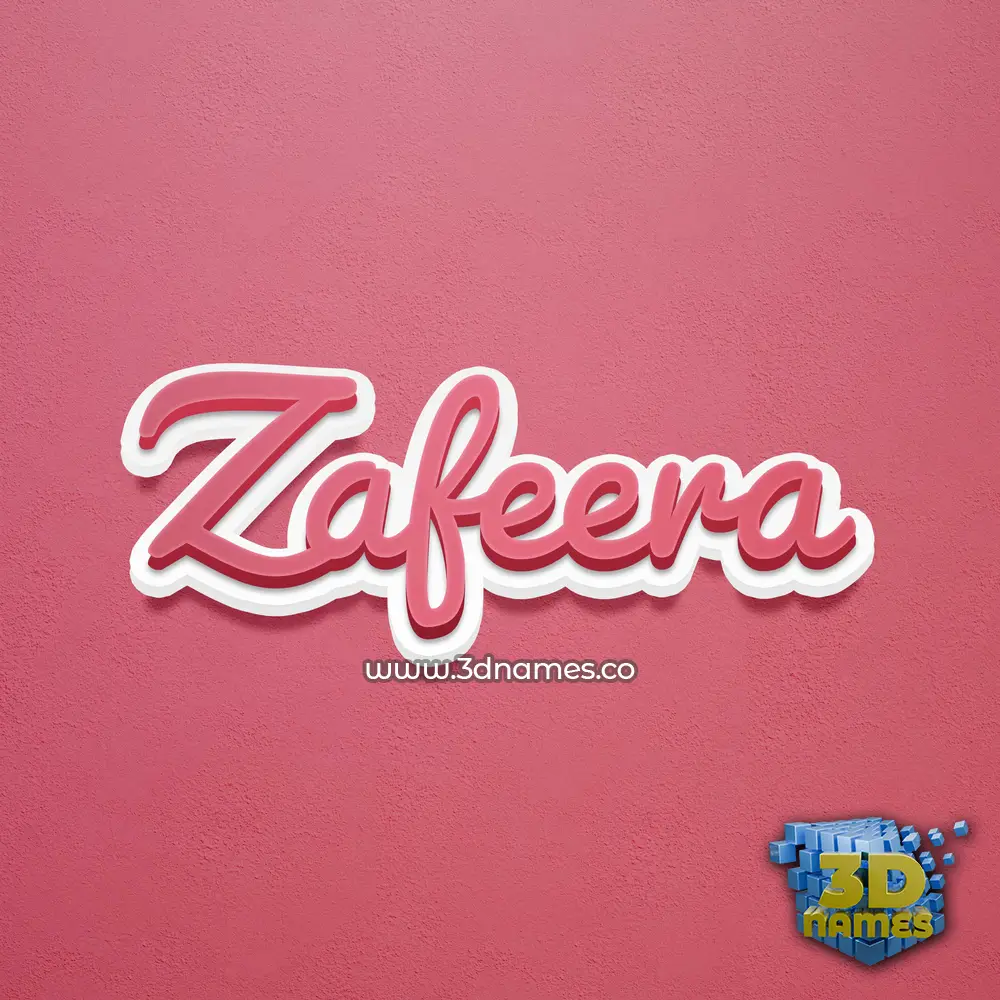 zafeera in Red Scribble style - 3D name wallpaper