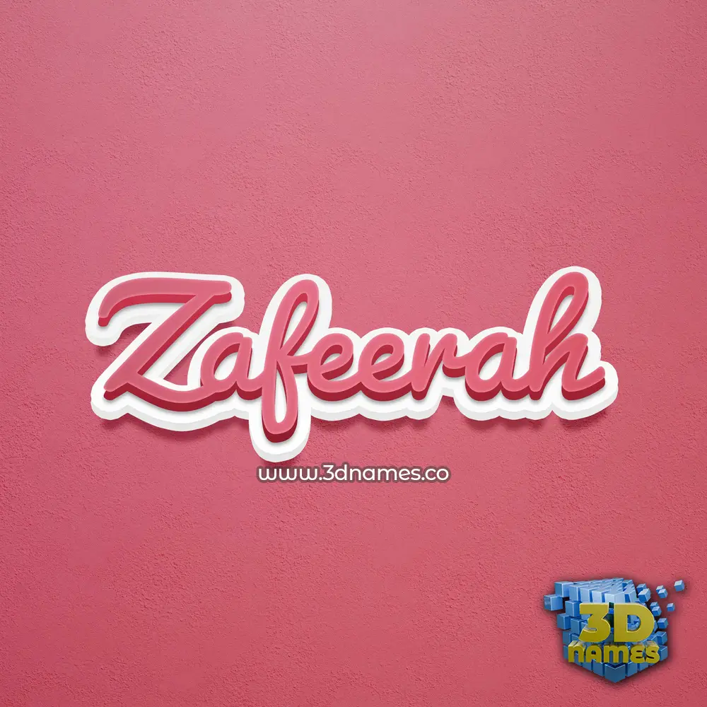 zafeerah in Red Scribble style - 3D name wallpaper