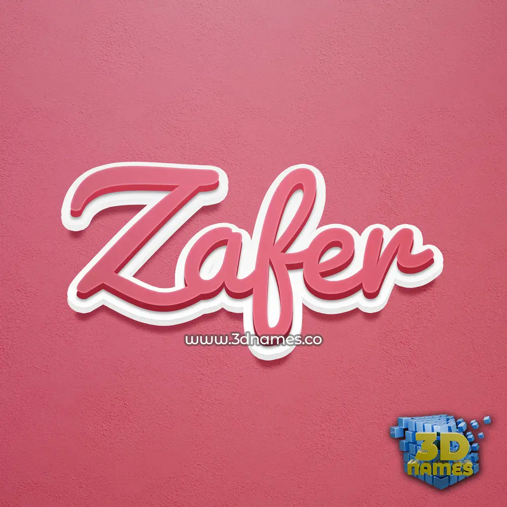 zafer in Red Scribble style - 3D name wallpaper