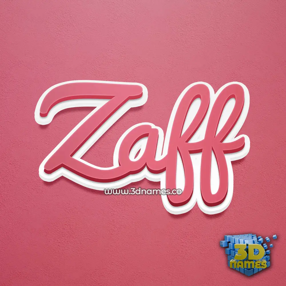 zaff in Red Scribble style - 3D name wallpaper