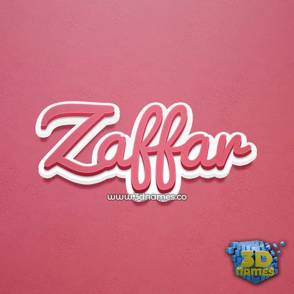zaffar in Red Scribble style - 3D name wallpaper
