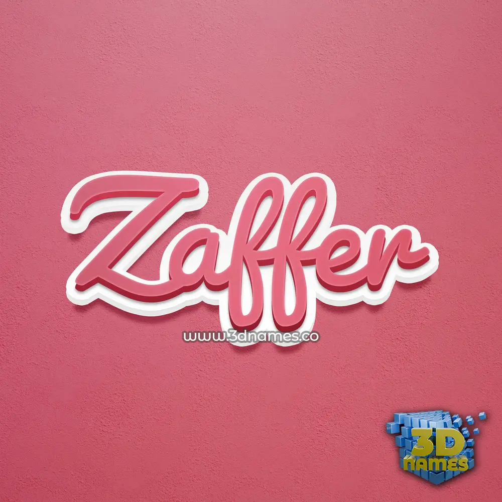 zaffer in Red Scribble style - 3D name wallpaper