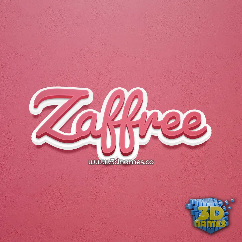 zaffree in Red Scribble style - 3D name wallpaper