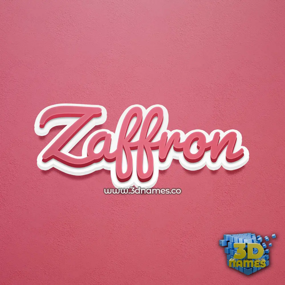 zaffron in Red Scribble style - 3D name wallpaper