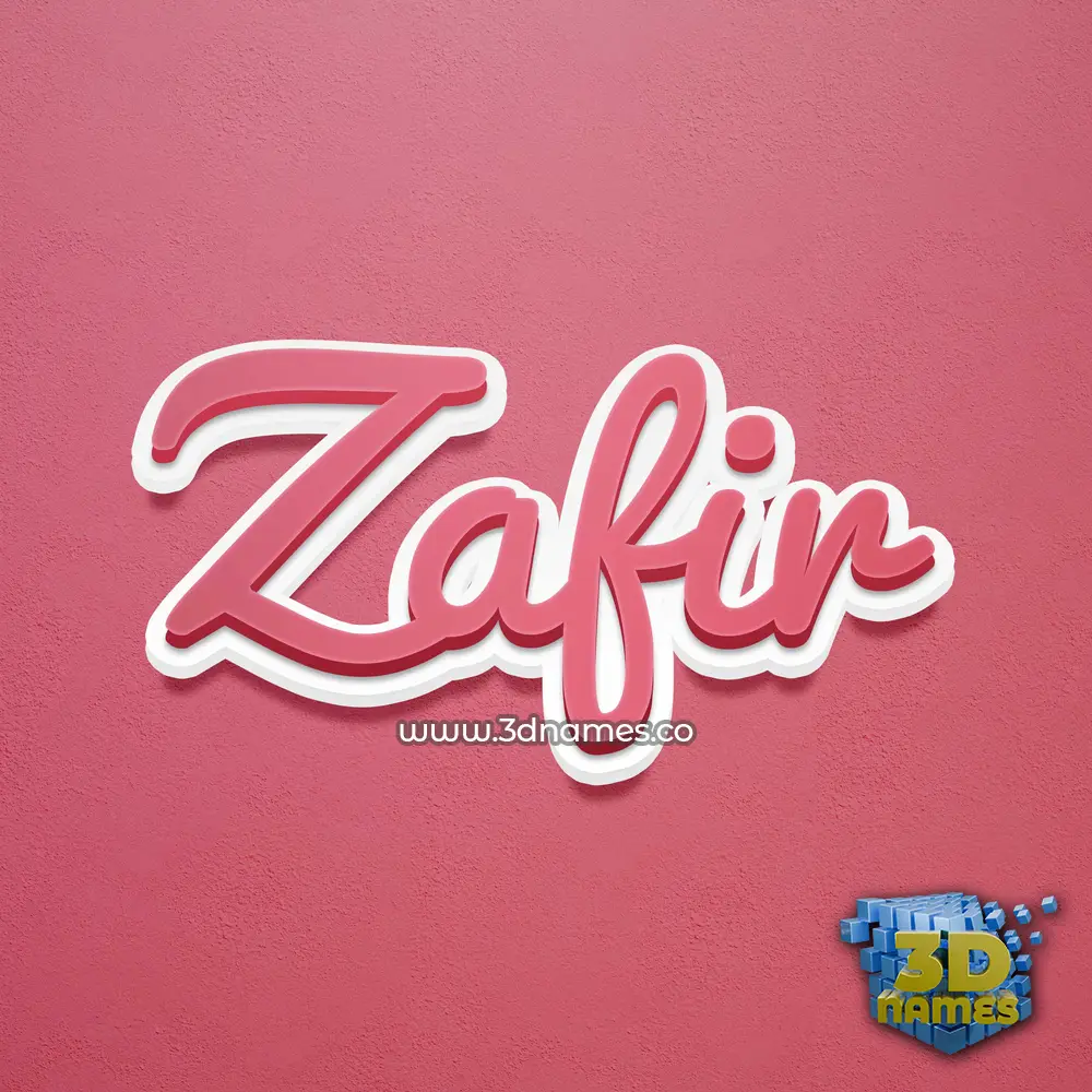 zafir in Red Scribble style - 3D name wallpaper