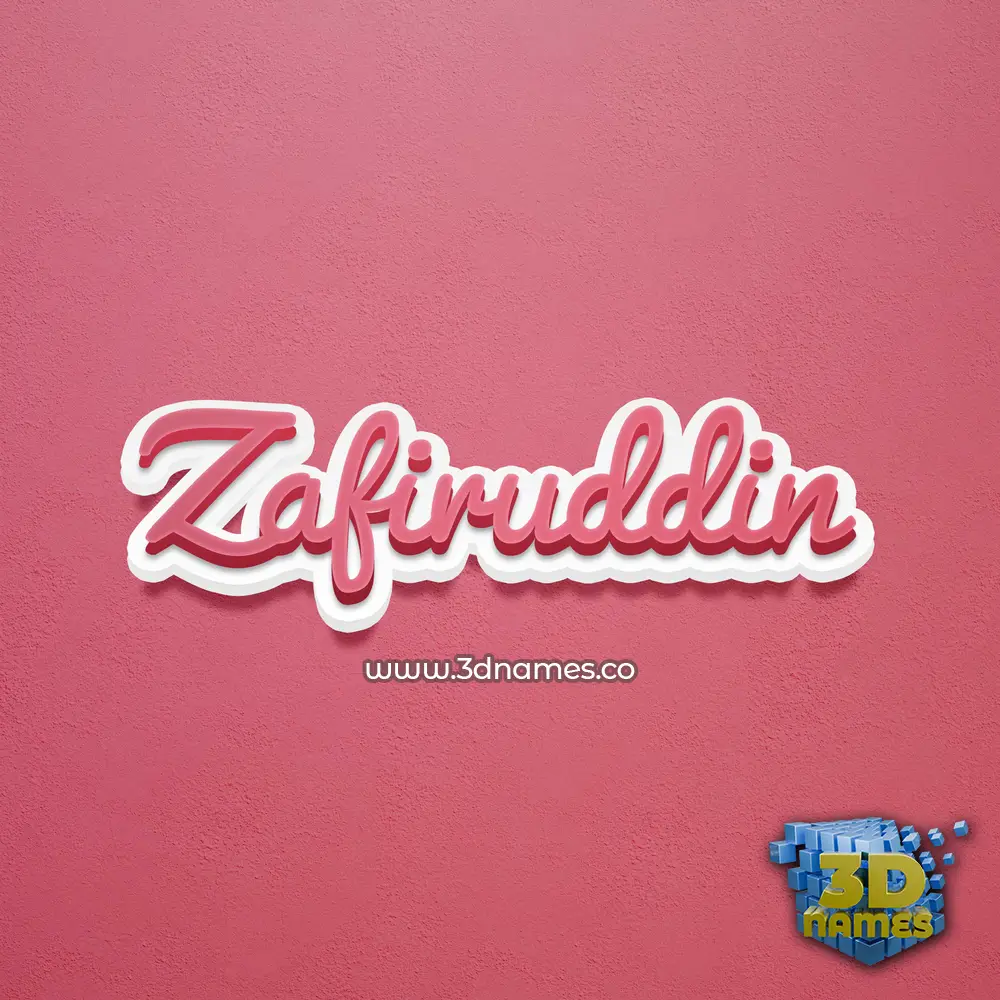 zafiruddin in Red Scribble style - 3D name wallpaper