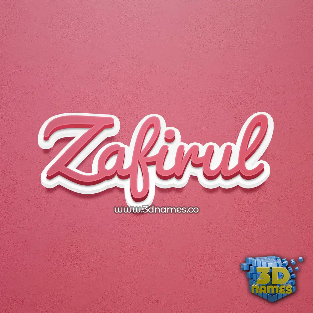zafirul in Red Scribble style - 3D name wallpaper
