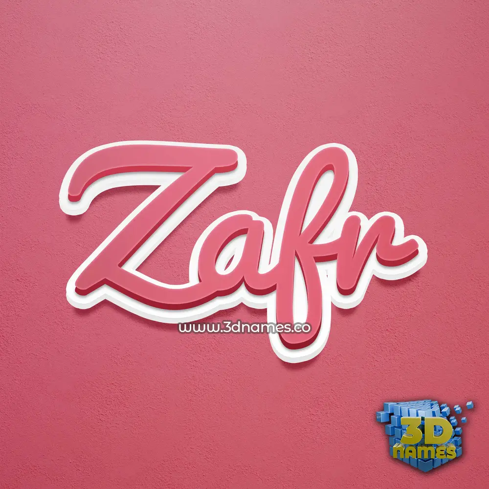 zafr in Red Scribble style - 3D name wallpaper