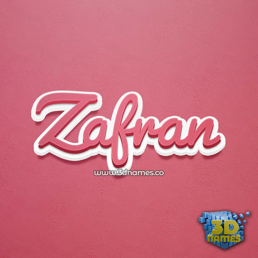 zafran in Red Scribble style - 3D name wallpaper