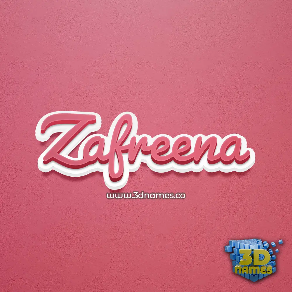 zafreena in Red Scribble style - 3D name wallpaper