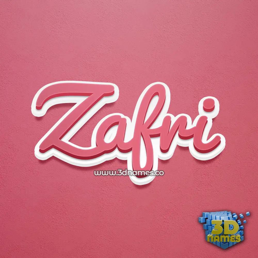 zafri in Red Scribble style - 3D name wallpaper