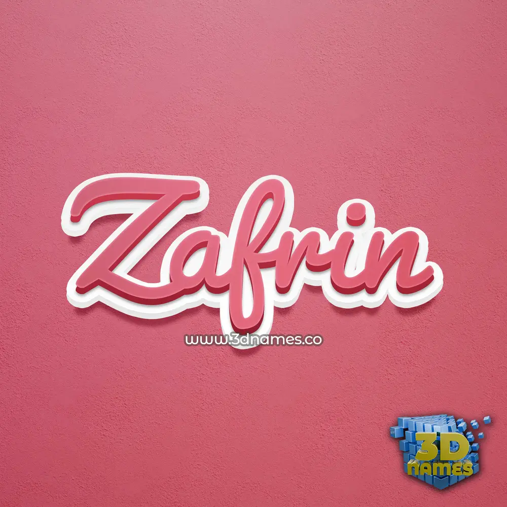 zafrin in Red Scribble style - 3D name wallpaper