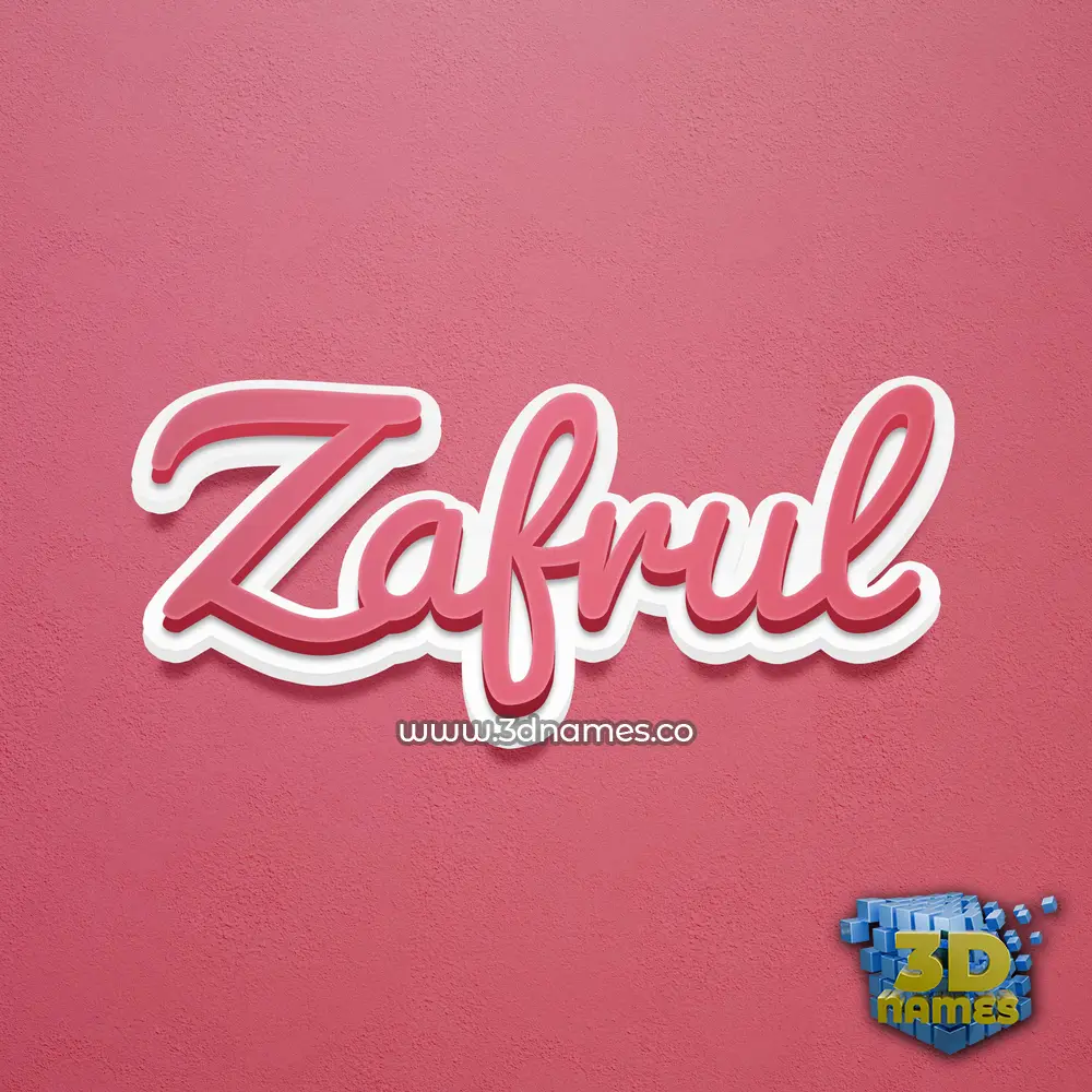 zafrul in Red Scribble style - 3D name wallpaper