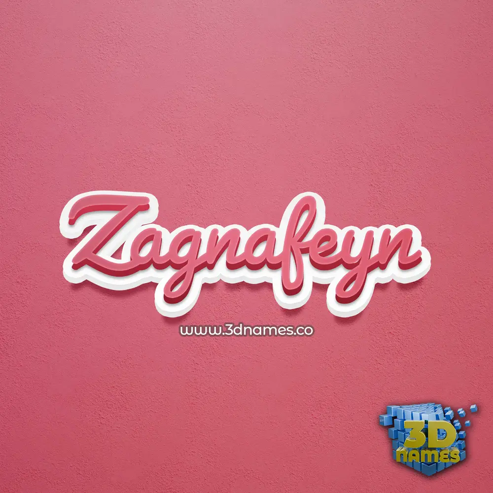 zagnafeyn in Red Scribble style - 3D name wallpaper
