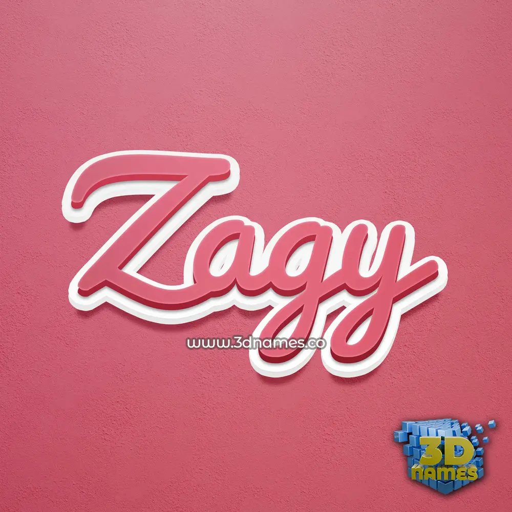 zagy in Red Scribble style - 3D name wallpaper