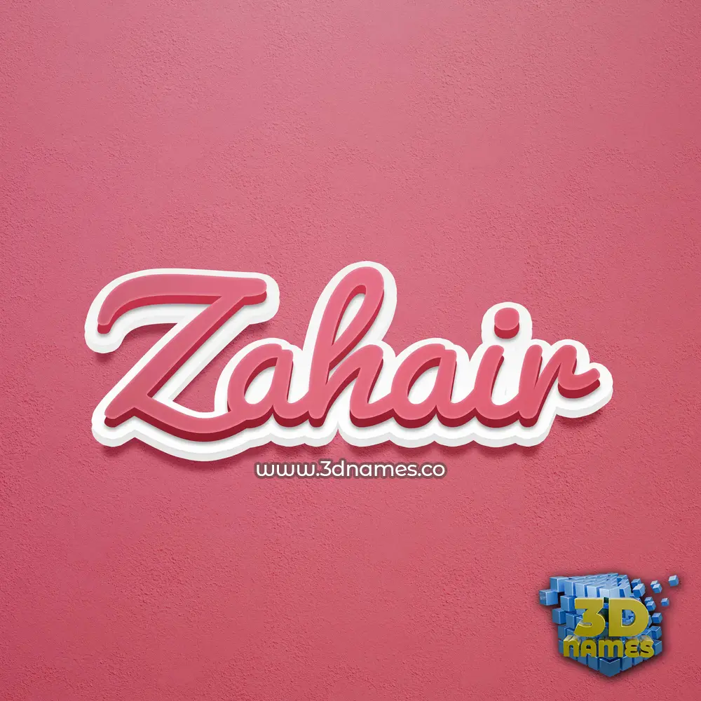 zahair in Red Scribble style - 3D name wallpaper