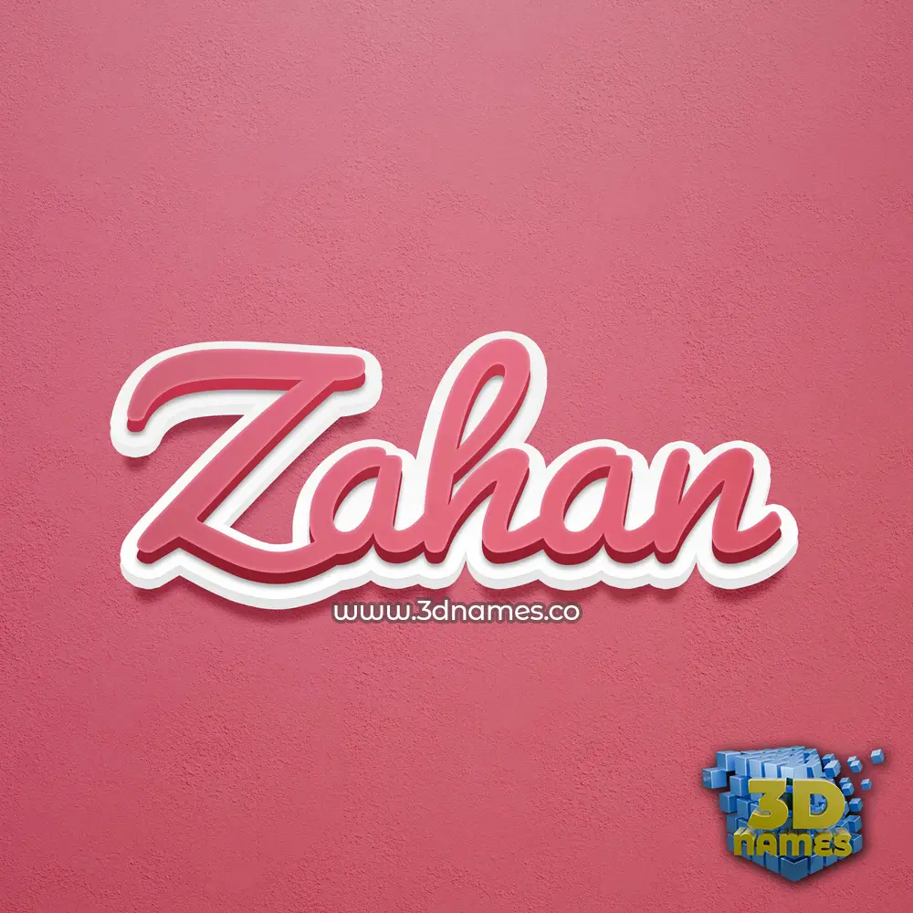 zahan in Red Scribble style - 3D name wallpaper