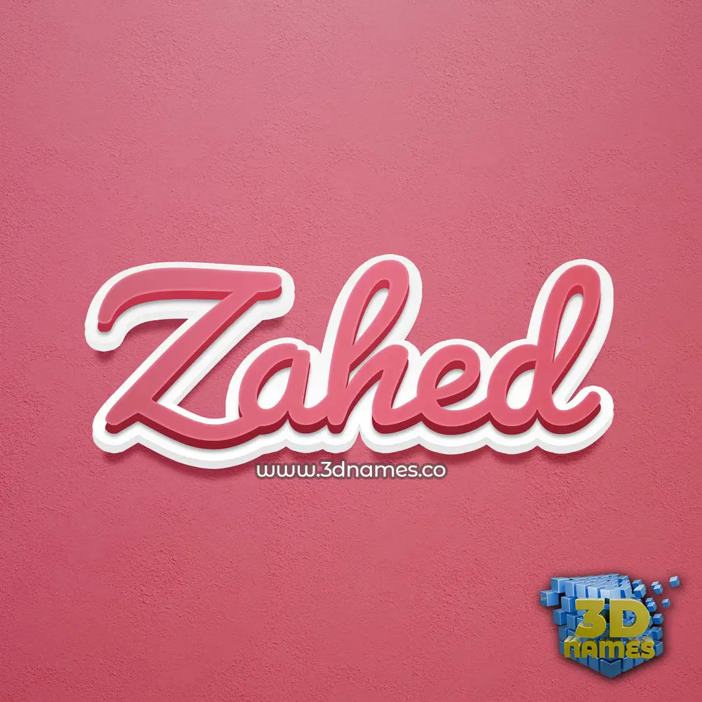 zahed in Red Scribble style - 3D name wallpaper