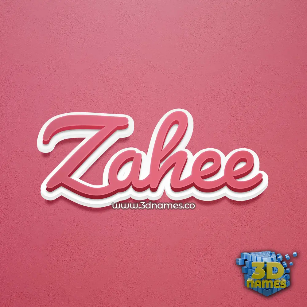 zahee in Red Scribble style - 3D name wallpaper