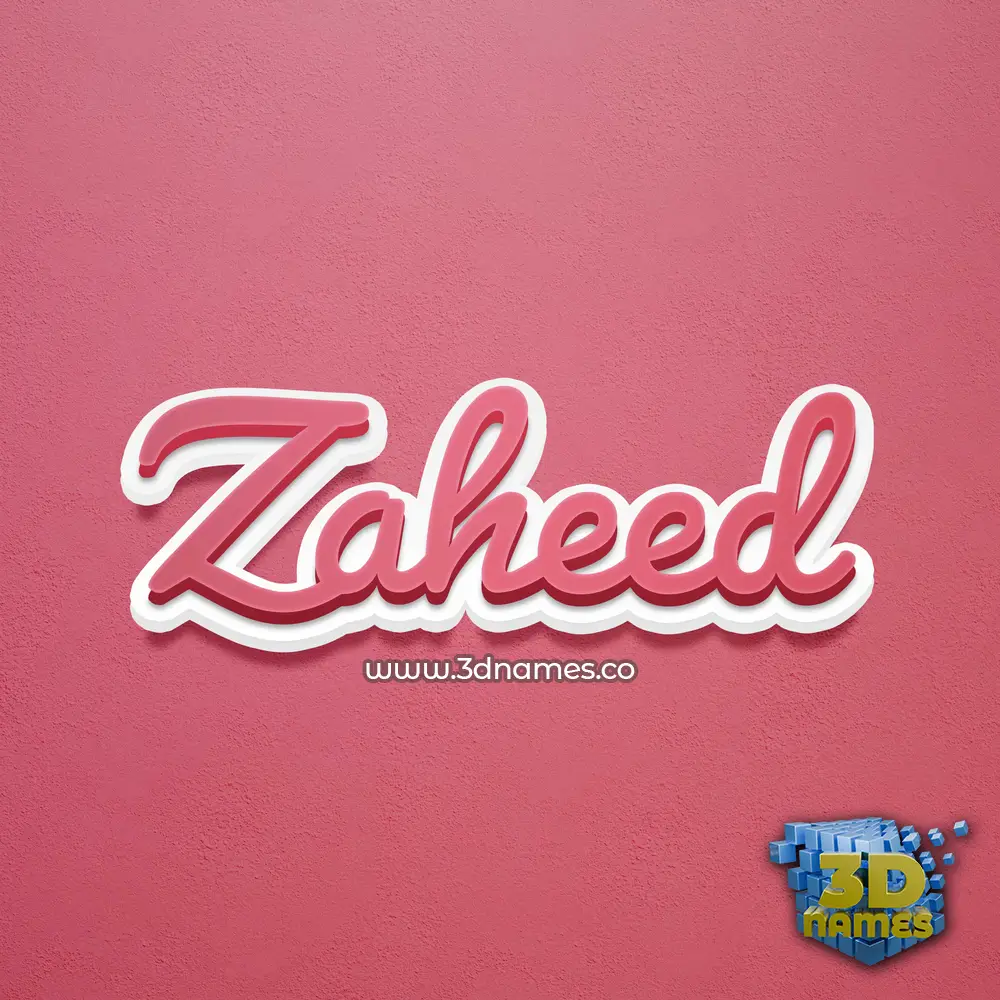 zaheed in Red Scribble style - 3D name wallpaper