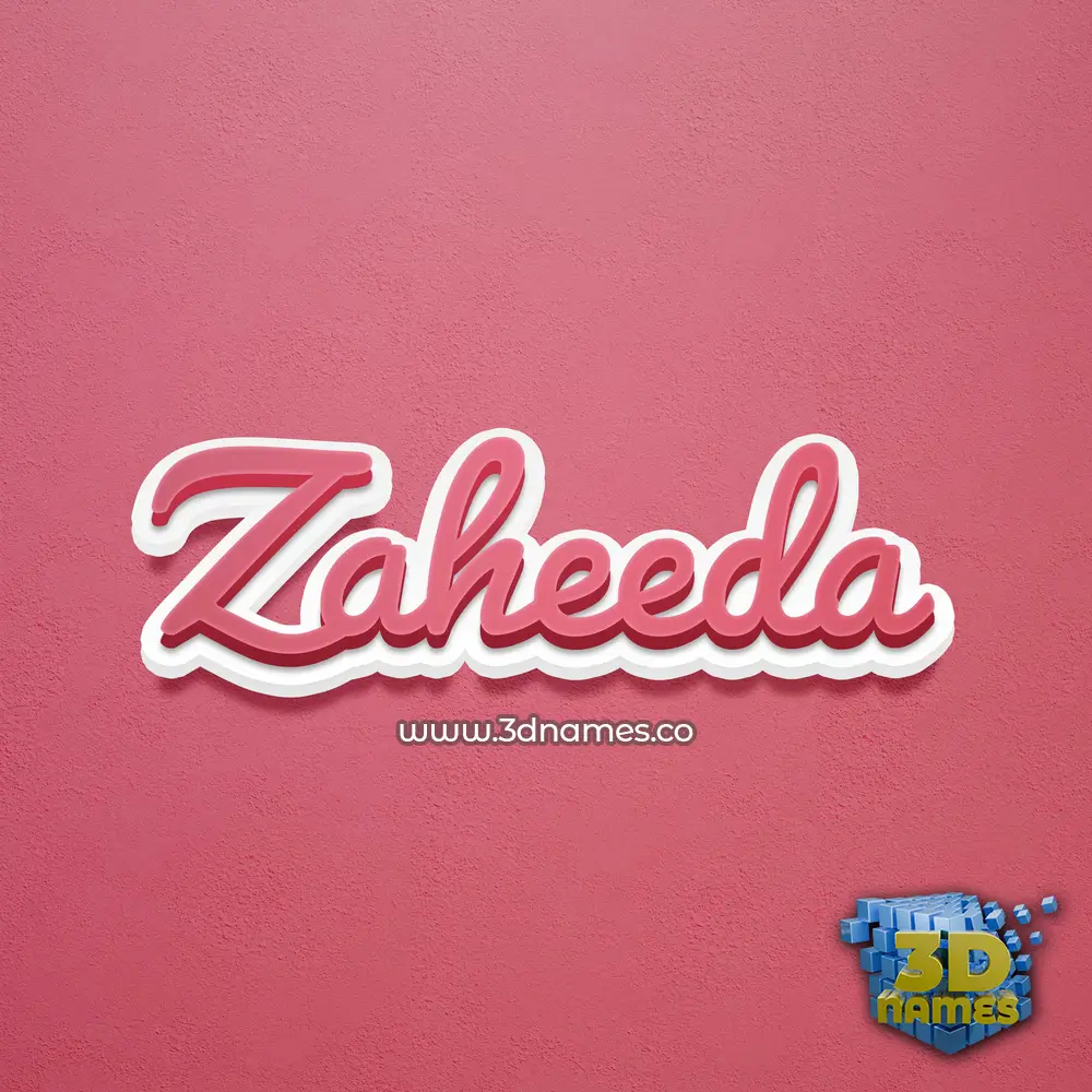 zaheeda in Red Scribble style - 3D name wallpaper