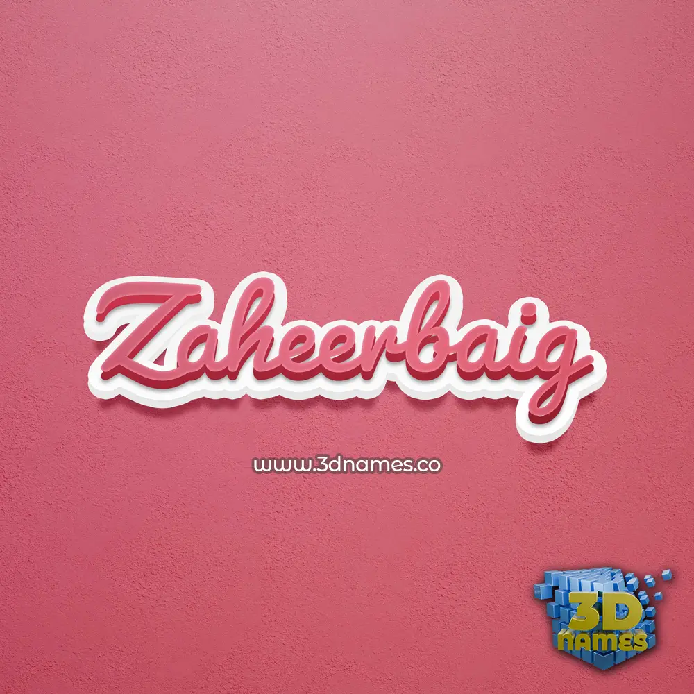zaheerbaig in Red Scribble style - 3D name wallpaper