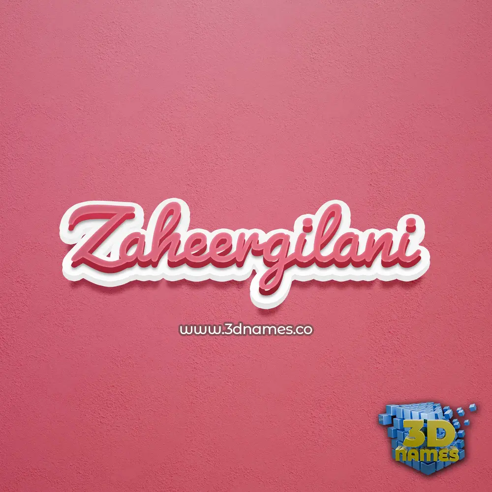 zaheergilani in Red Scribble style - 3D name wallpaper