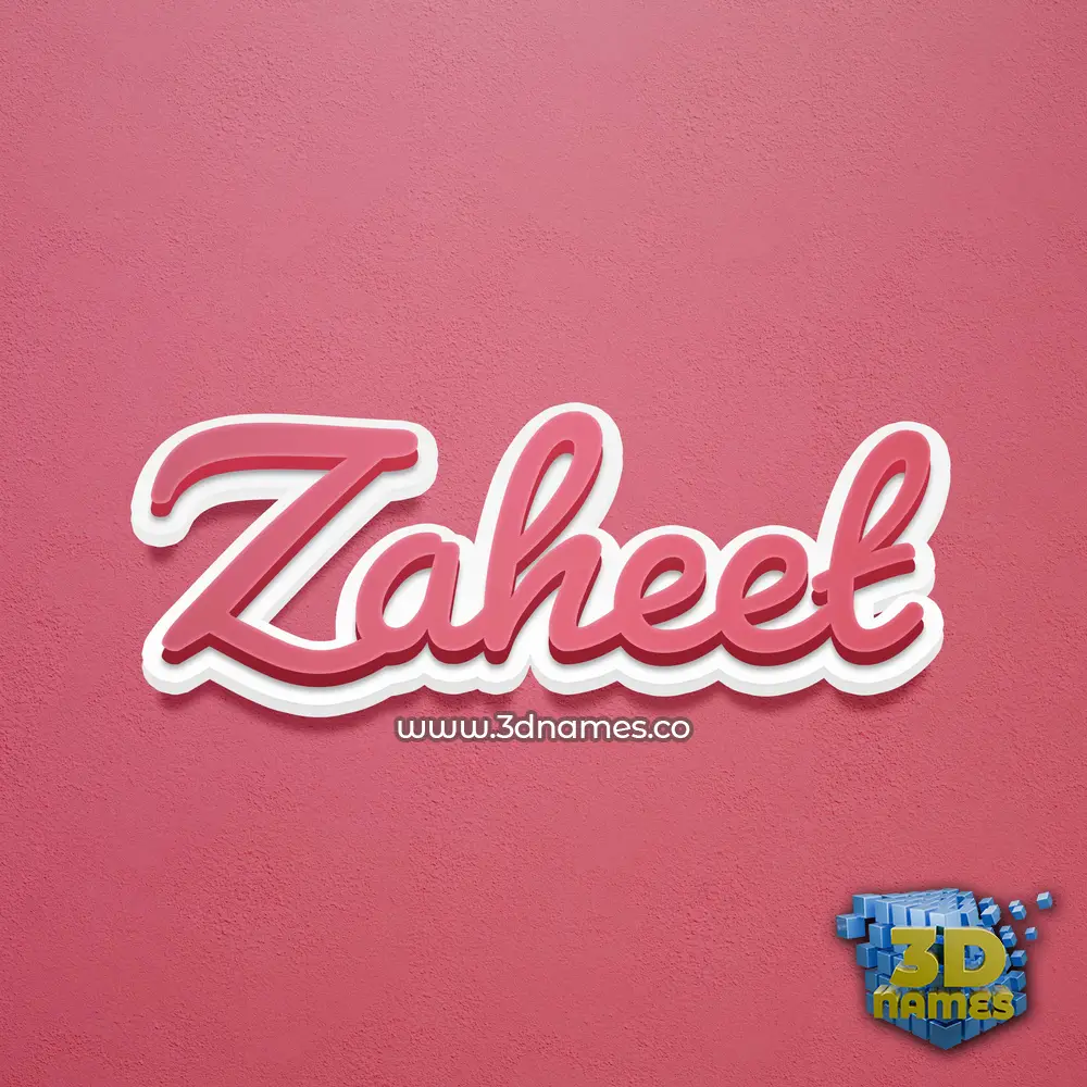 zaheet in Red Scribble style - 3D name wallpaper