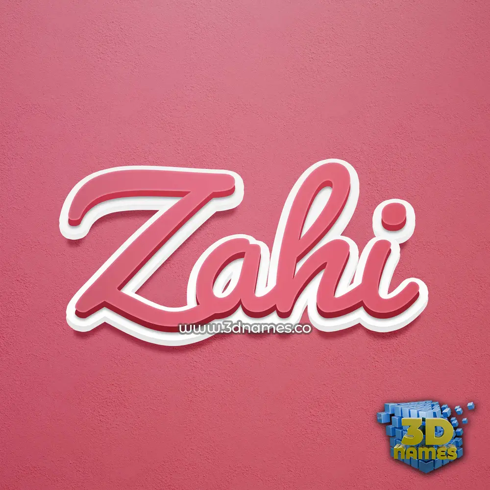 zahi in Red Scribble style - 3D name wallpaper