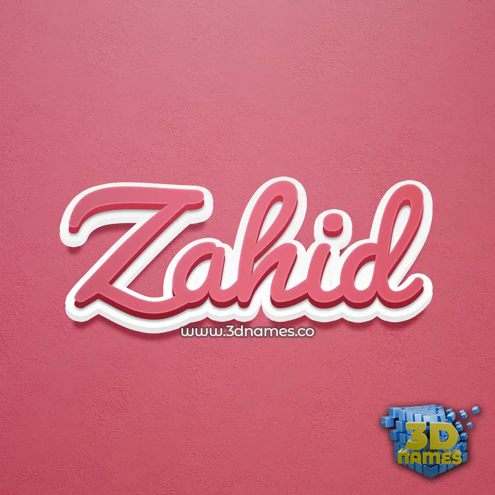 zahid in Red Scribble style - 3D name wallpaper