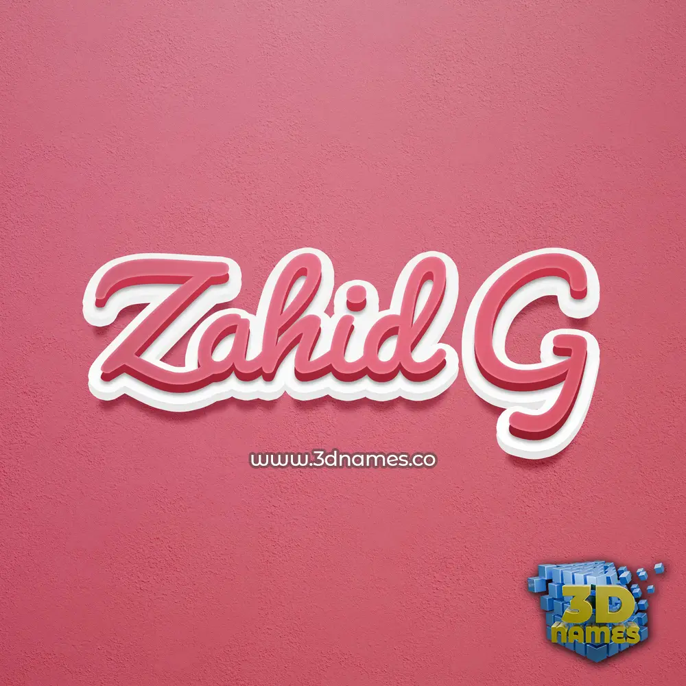 zahid g in Red Scribble style - 3D name wallpaper