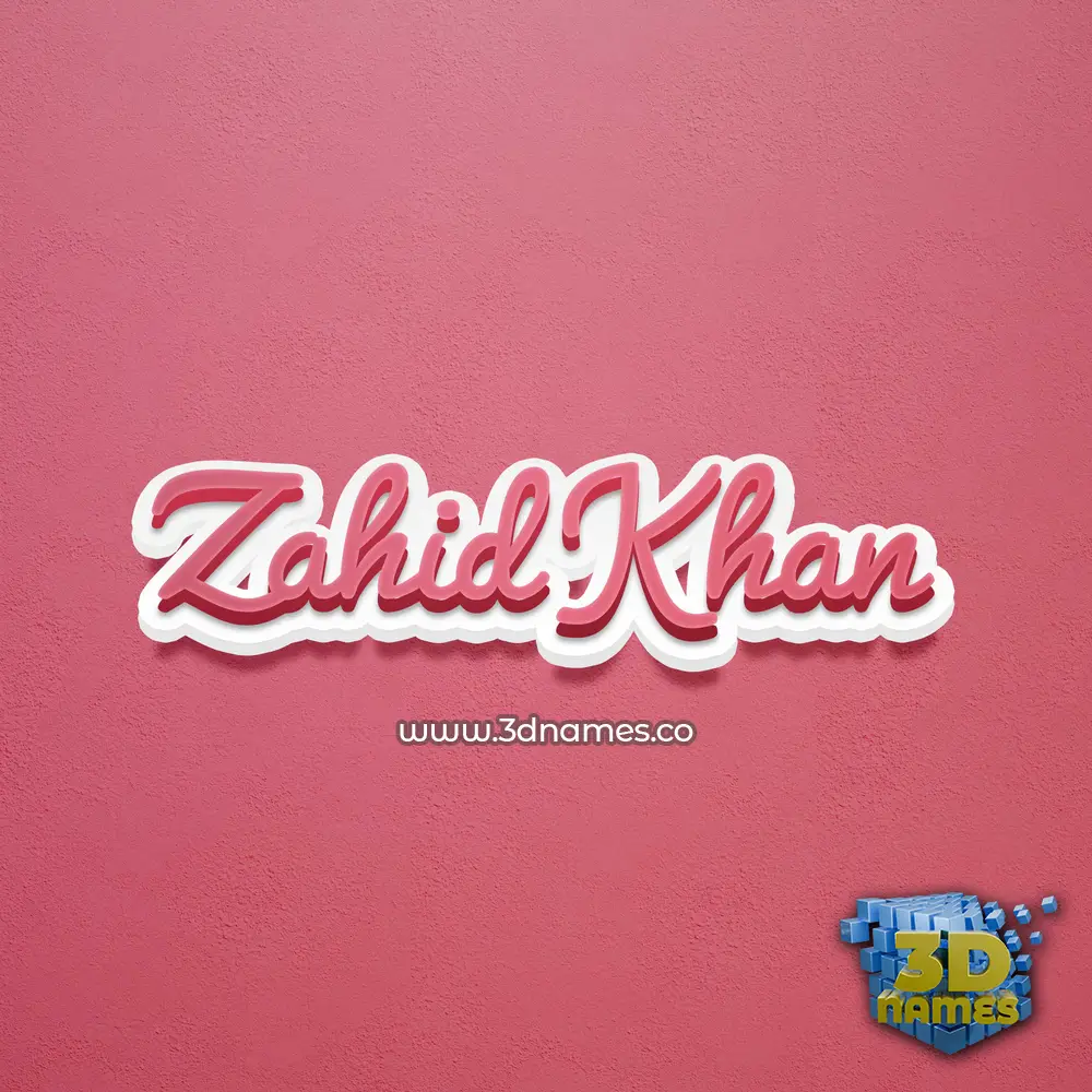 zahid khan in Red Scribble style - 3D name wallpaper