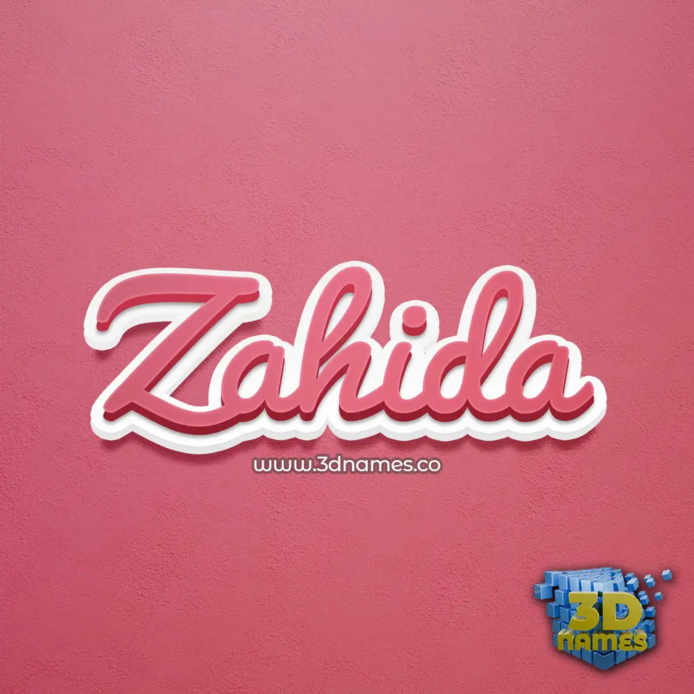zahida in Red Scribble style - 3D name wallpaper