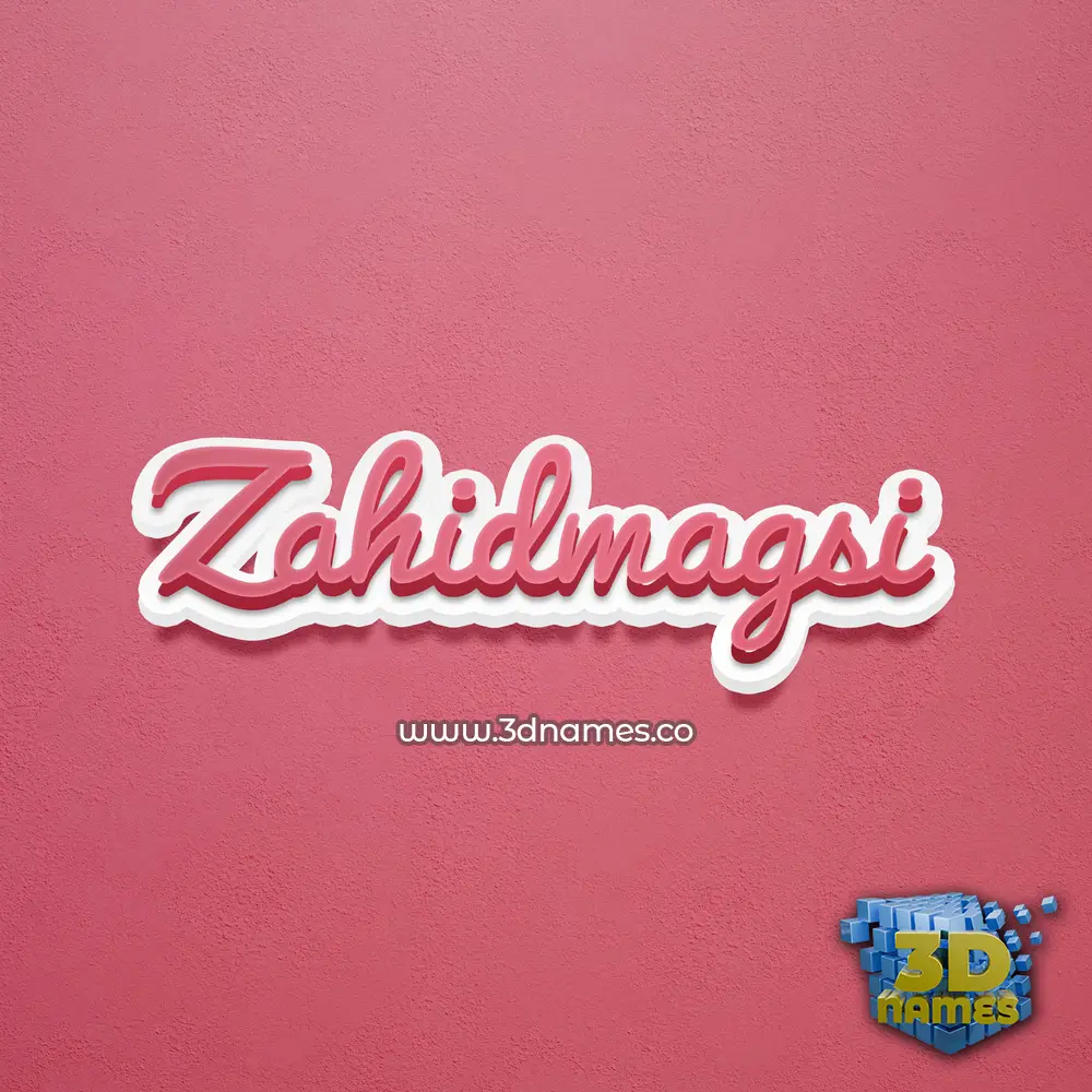 zahidmagsi in Red Scribble style - 3D name wallpaper