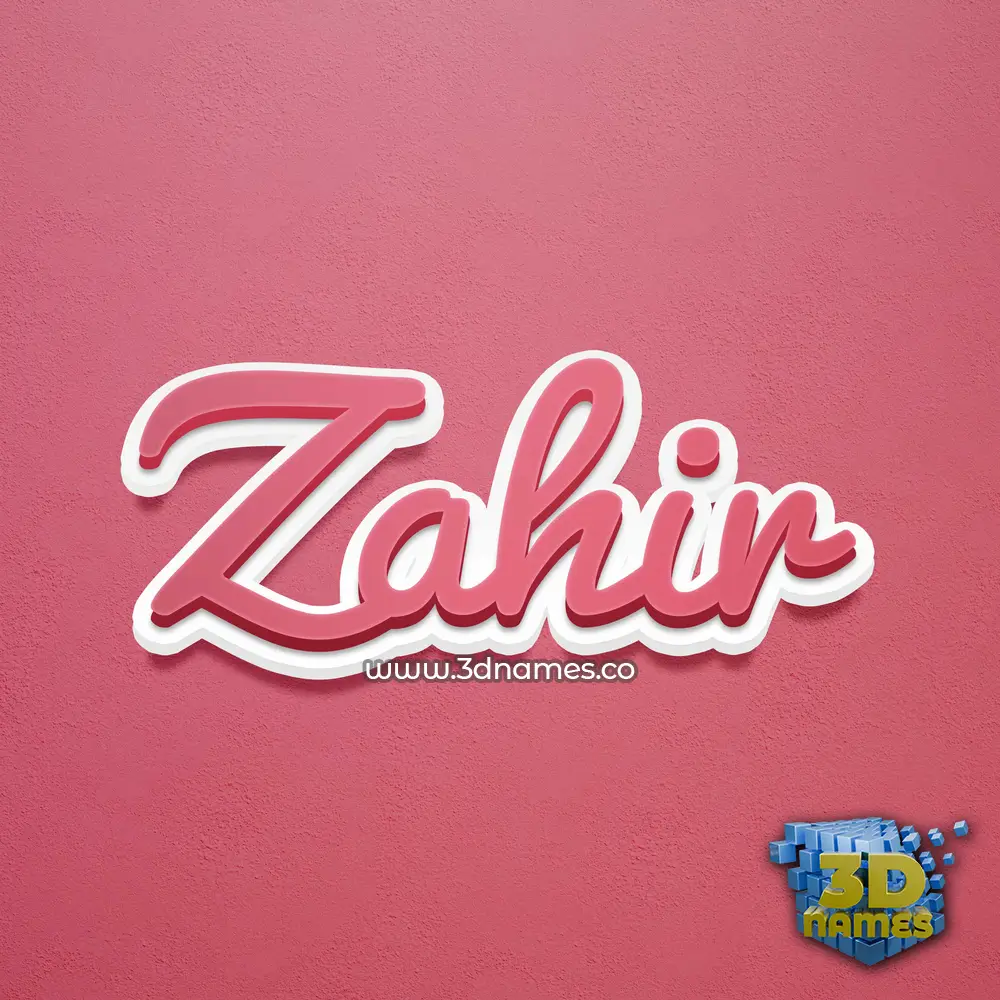 zahir in Red Scribble style - 3D name wallpaper