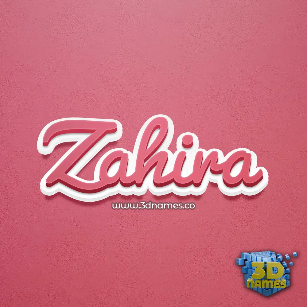 zahira in Red Scribble style - 3D name wallpaper