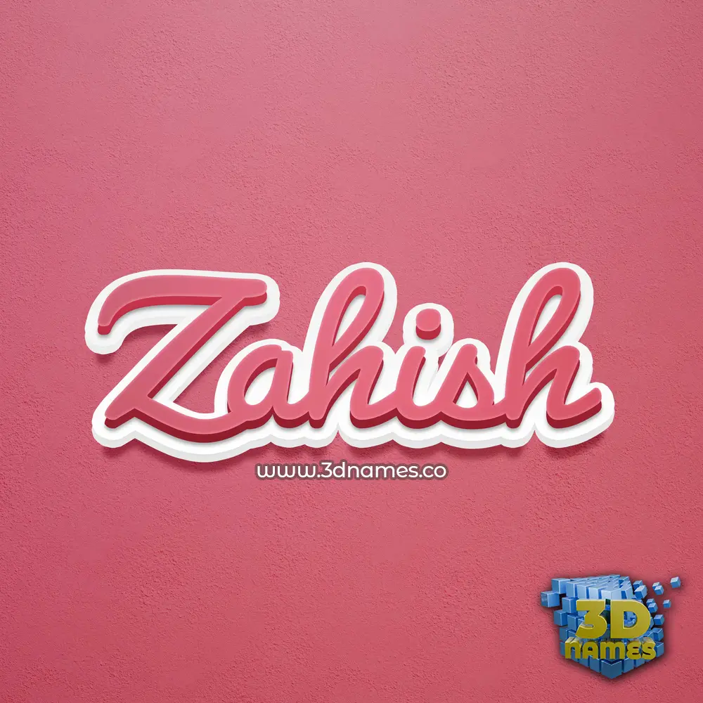 zahish in Red Scribble style - 3D name wallpaper