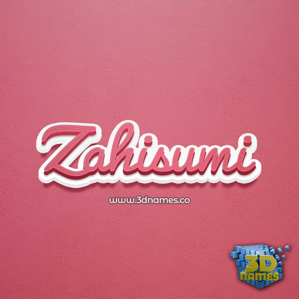 zahisumi in Red Scribble style - 3D name wallpaper