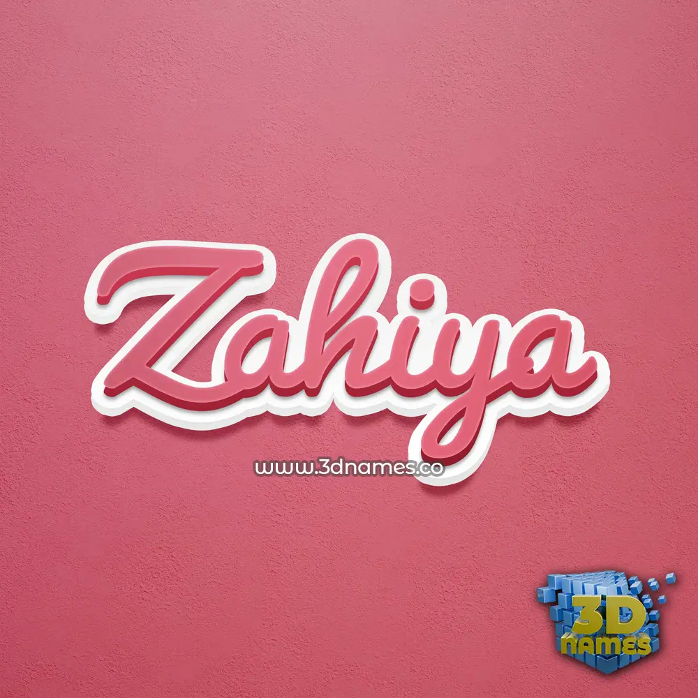 zahiya in Red Scribble style - 3D name wallpaper