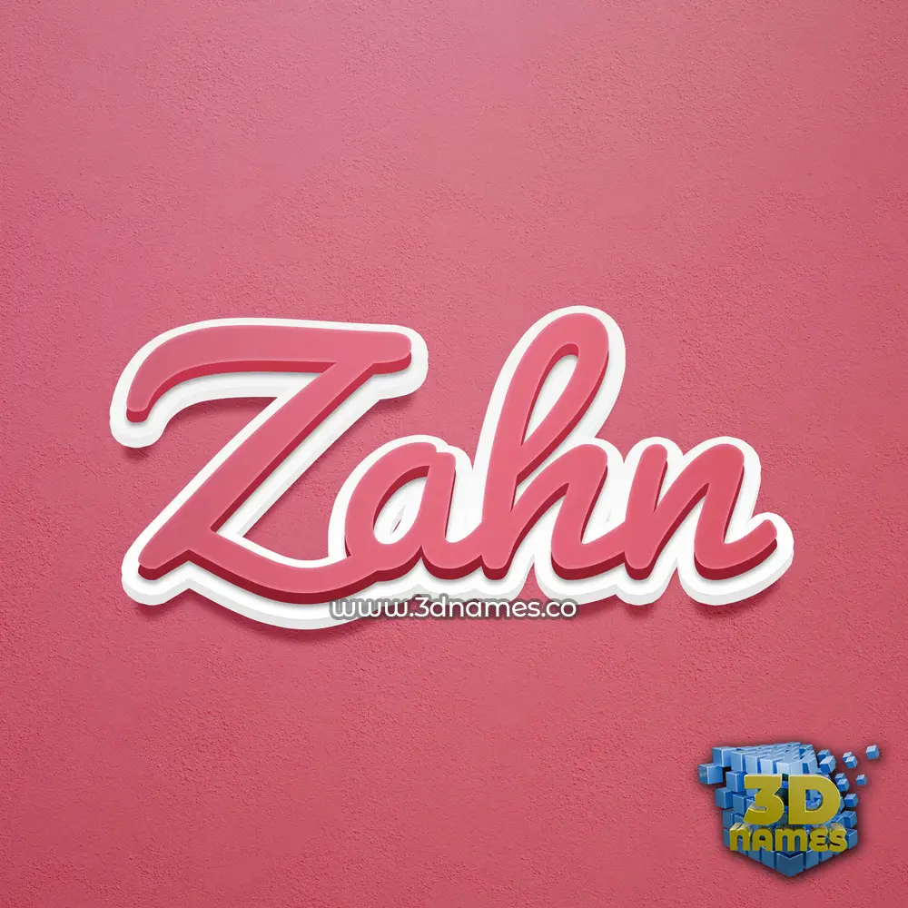 zahn in Red Scribble style - 3D name wallpaper