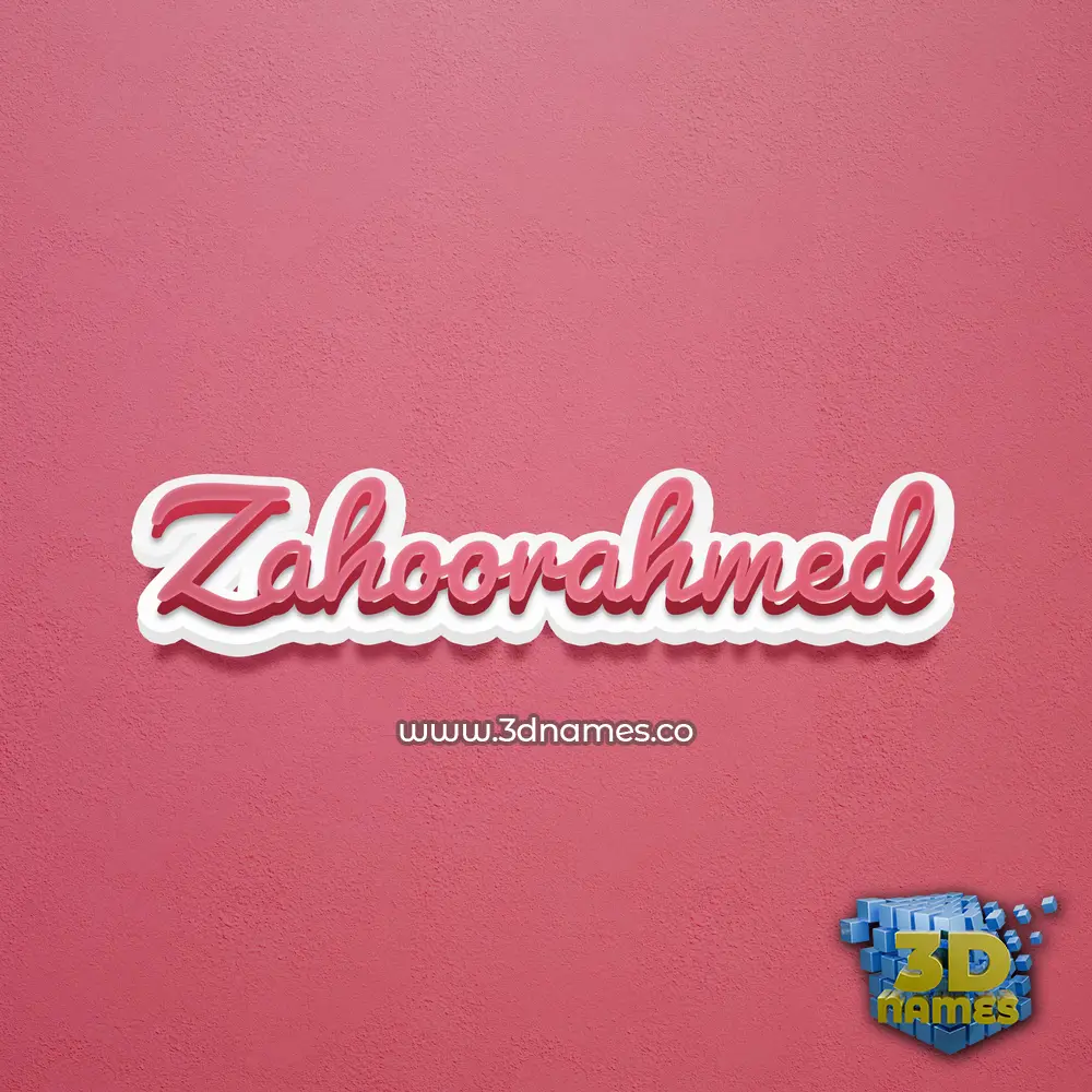 zahoorahmed in Red Scribble style - 3D name wallpaper