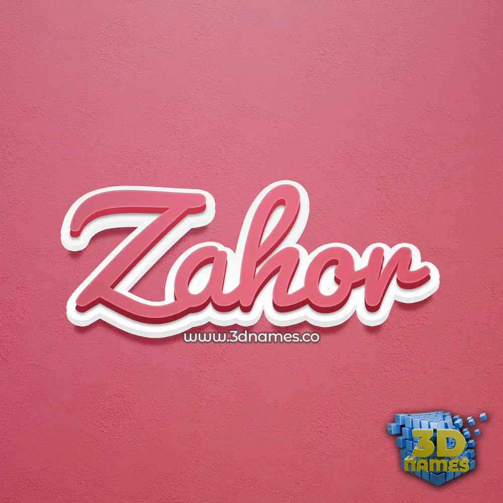 zahor in Red Scribble style - 3D name wallpaper
